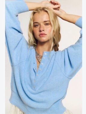 Free people Porta Cashmere Henley sweater